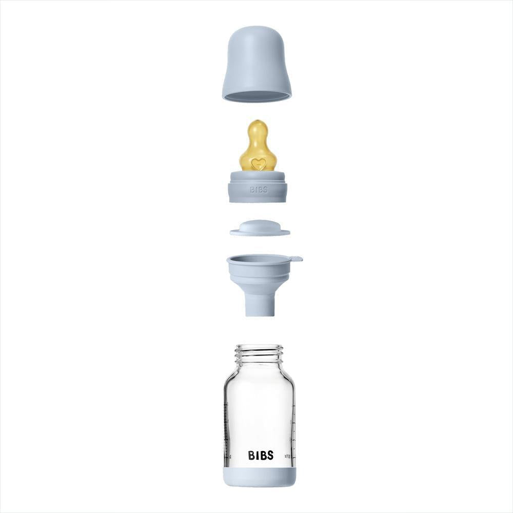 BIBS Glazen Fles - Baby Blue-