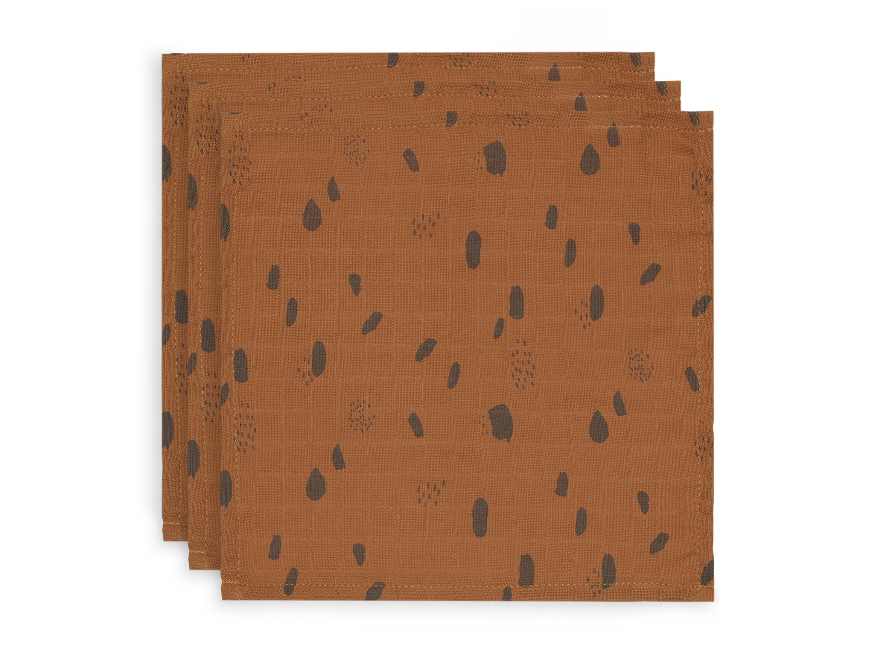 Jollein Hydrofiel Monddoekje - Spot Caramel 3-pack-