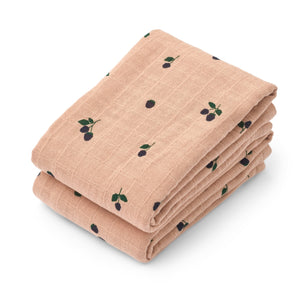 Liewood Hydrofiele (mond)doek - Berry 2-pack-