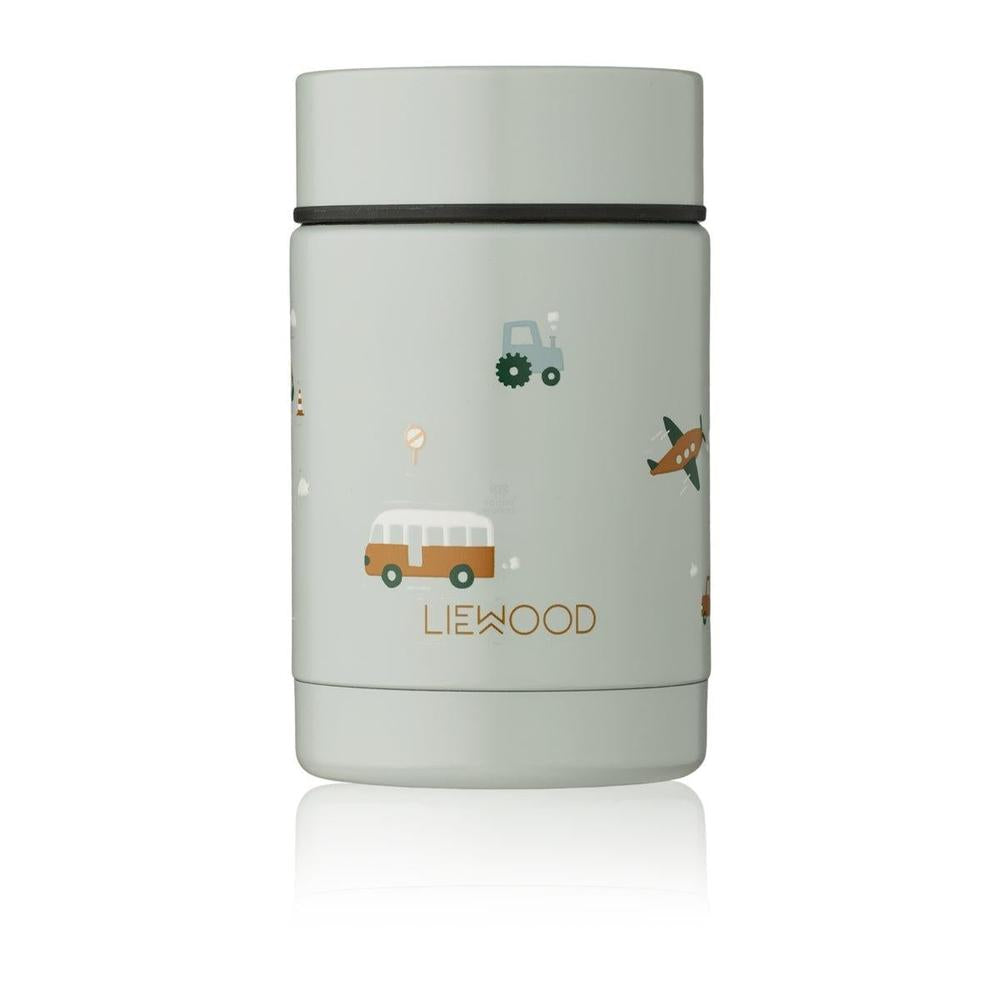 Liewood Thermoskan (Food Jar) - Vehicles Dove Blue-