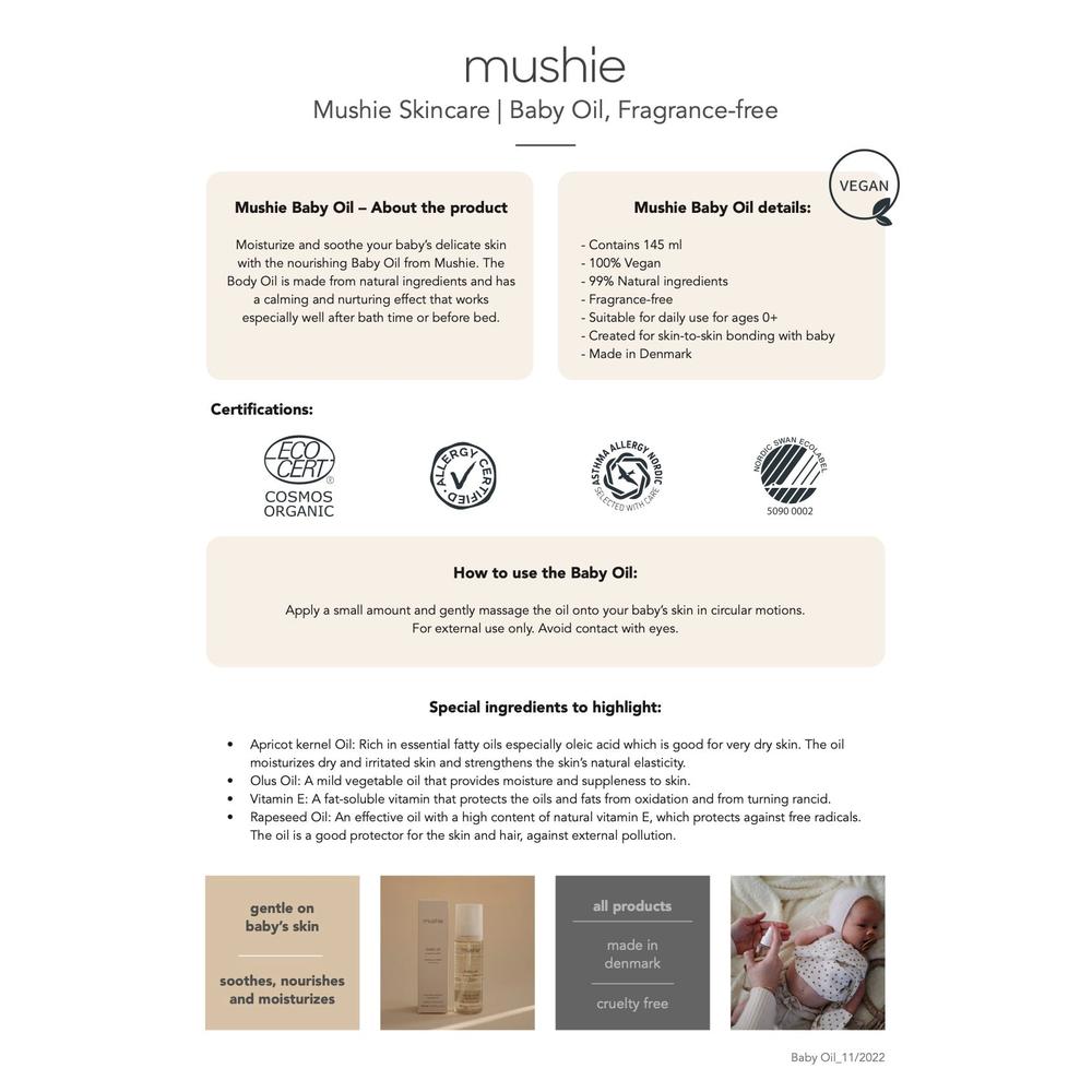 Mushie Baby Oil - Cosmos-
