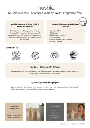 Mushie Baby Shampoo & Body Wash - Fragrance Free-