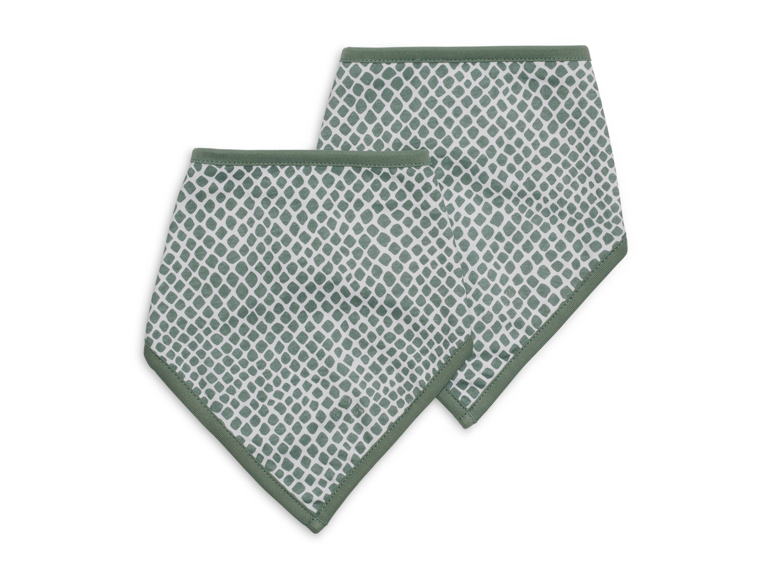 Jollein Bandana Slabbetje - Snake Ash Green 2-pack