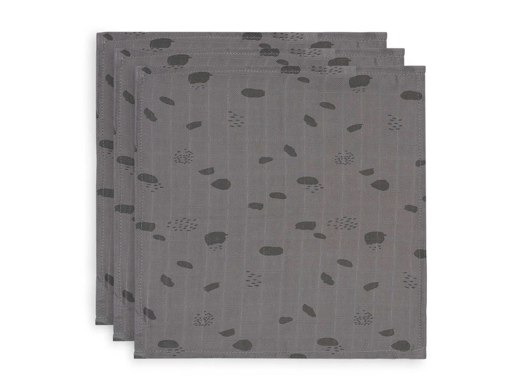 Jollein Hydrofiel Monddoekje - Spot Storm Grey 3-pack