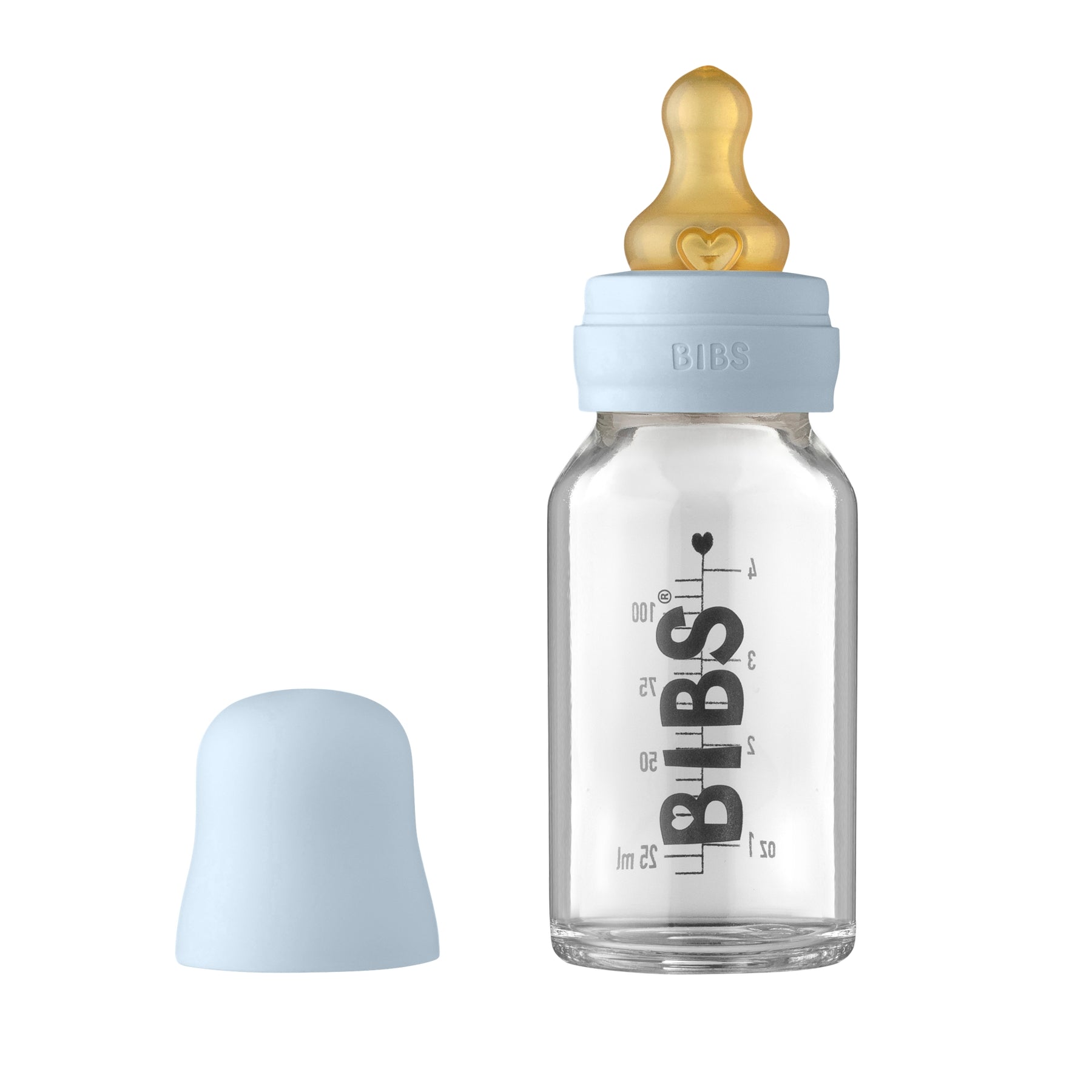 BIBS Glazen Fles - Baby Blue