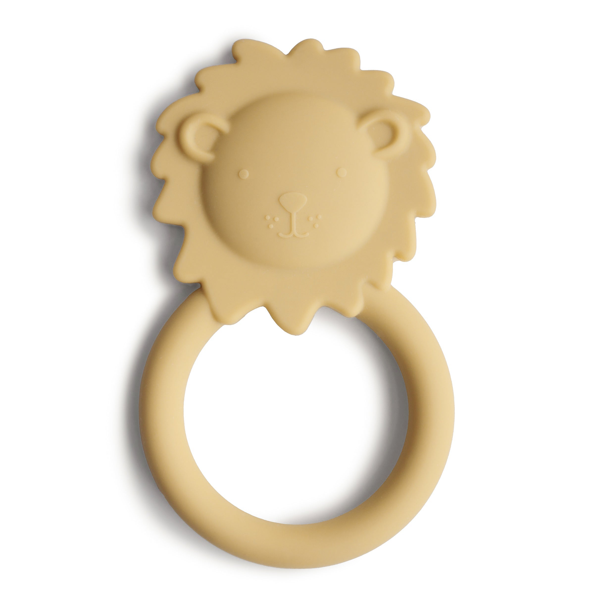 Mushie Bijtring Lion - Soft Yellow