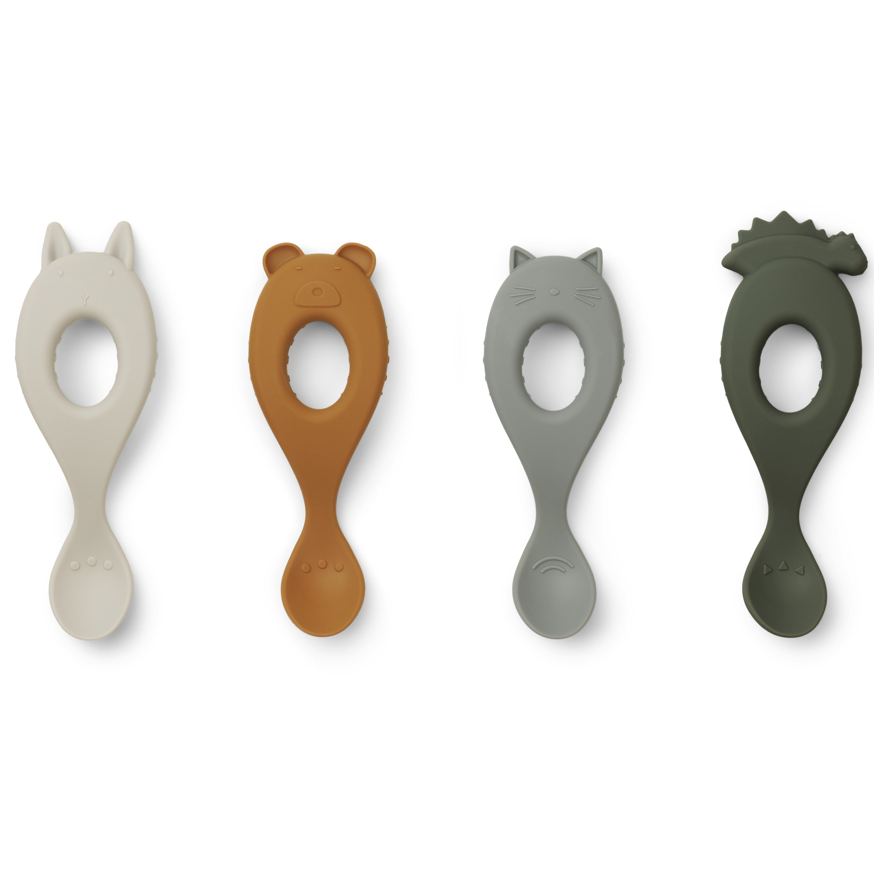 Liewood Liva Silicone Spoon - Hunter Green Mix 4-Pack