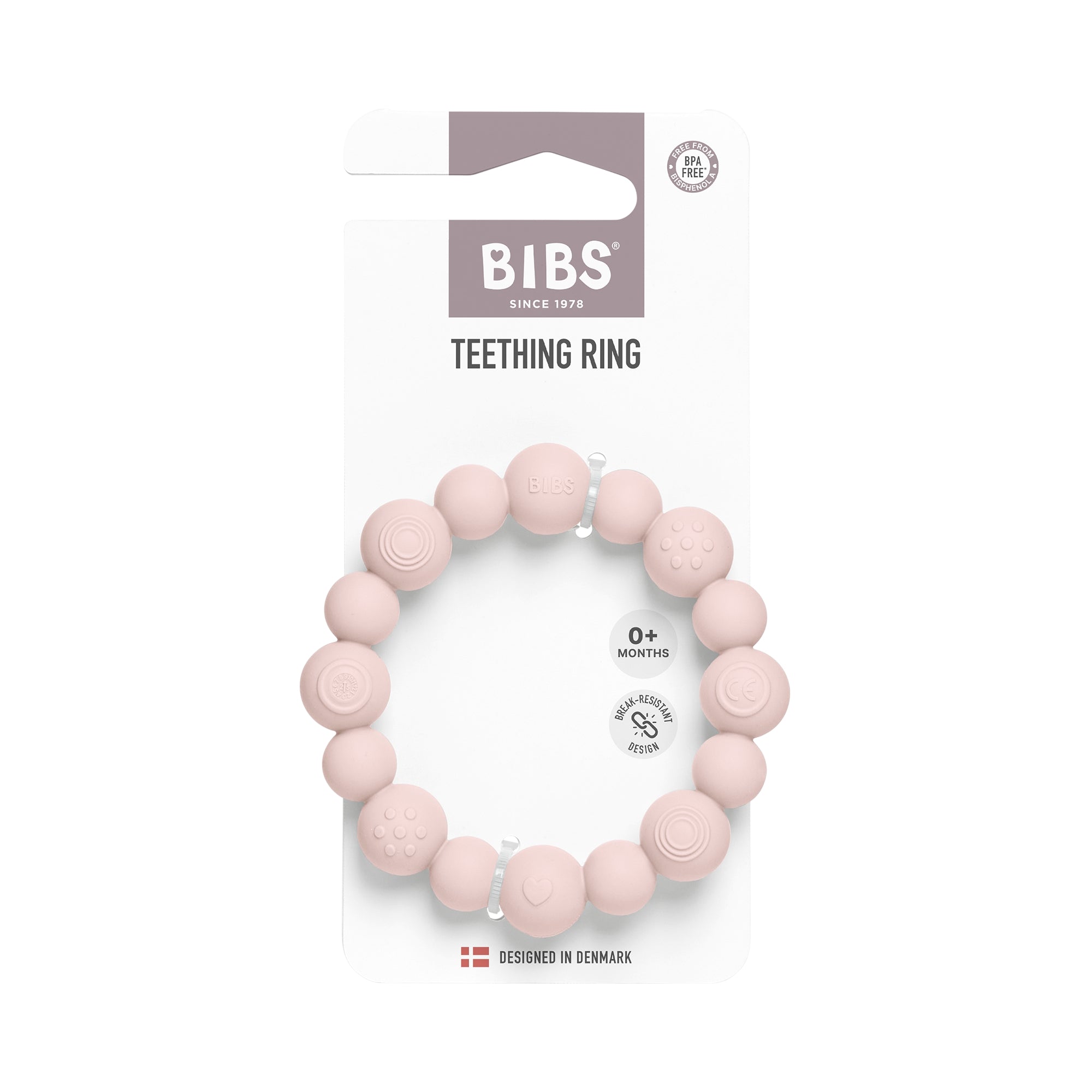 BIBS Bijtring Beaded - Blush