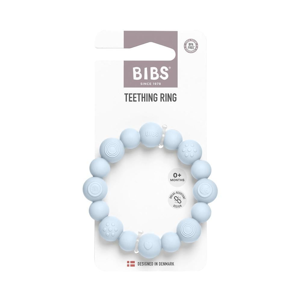 BIBS Bijtring Beaded - Baby Blue-