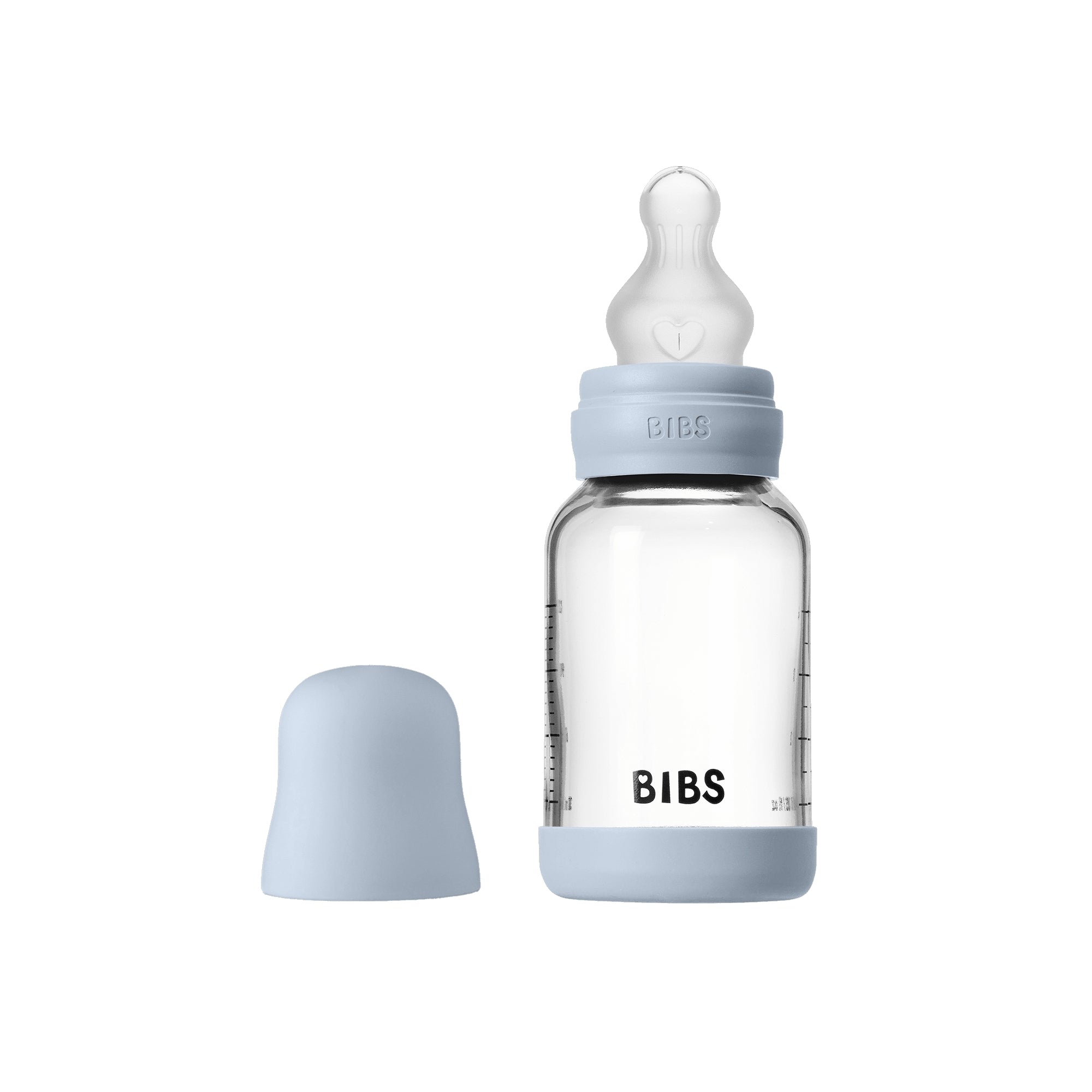 BIBS Glazen Fles - Baby Blue-
