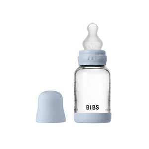 BIBS Glazen Fles - Baby Blue-