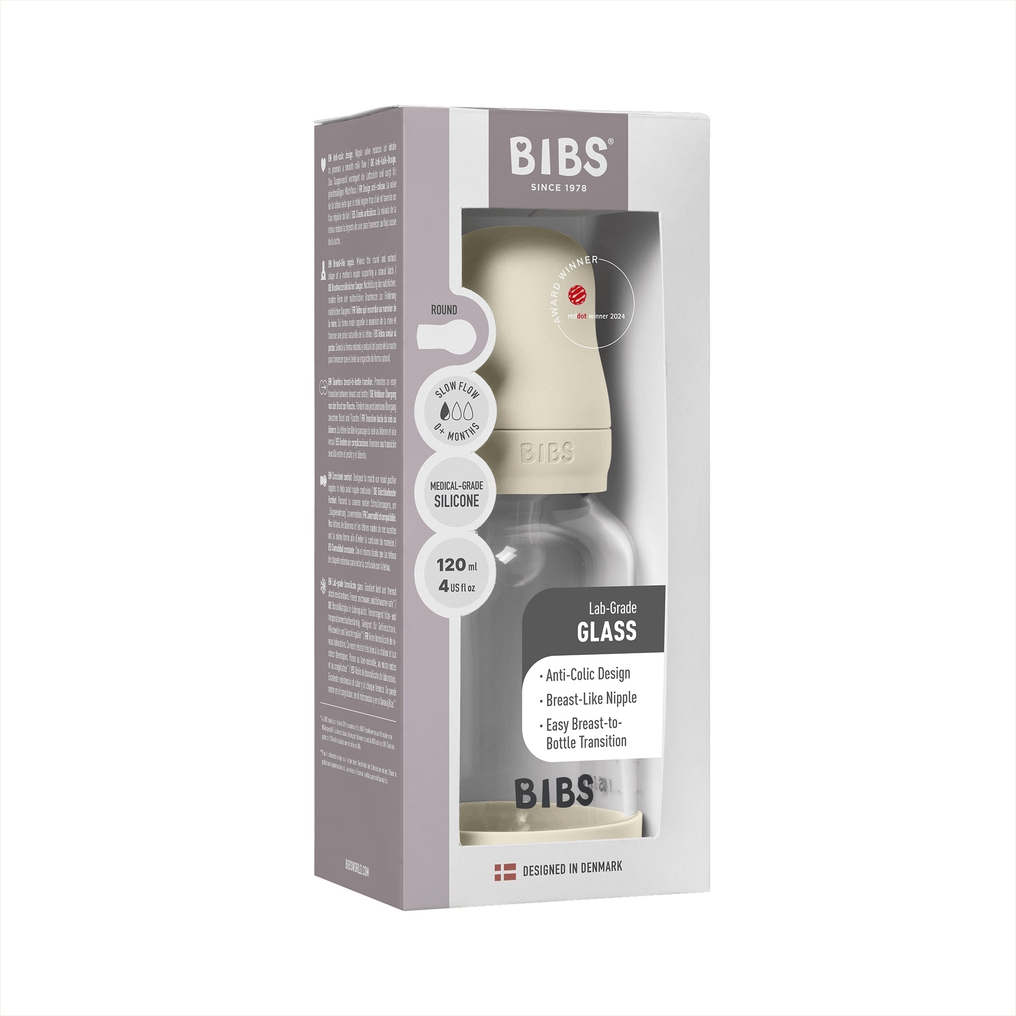 BIBS Glazen Fles - Ivory-