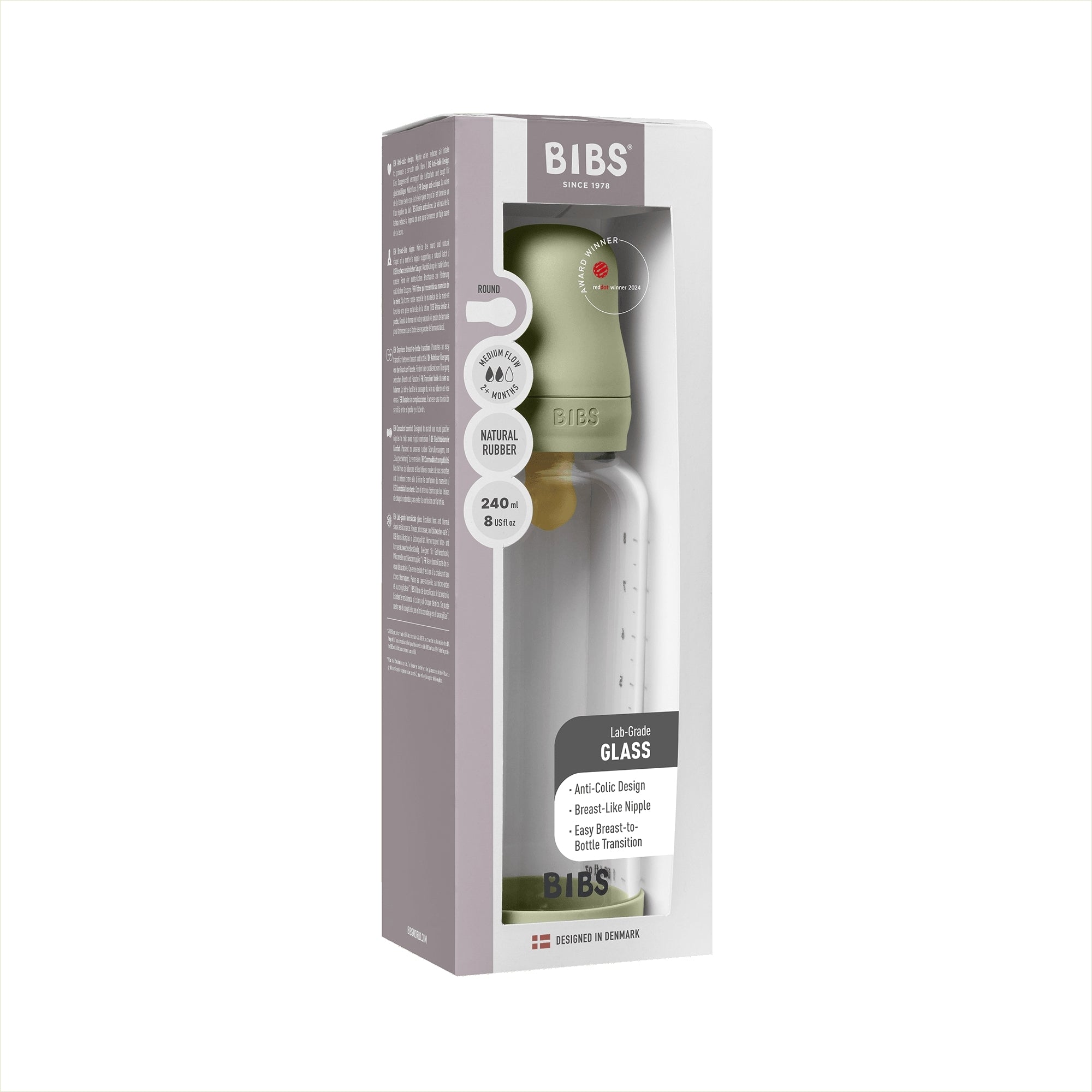 BIBS Glazen Fles - Sage-