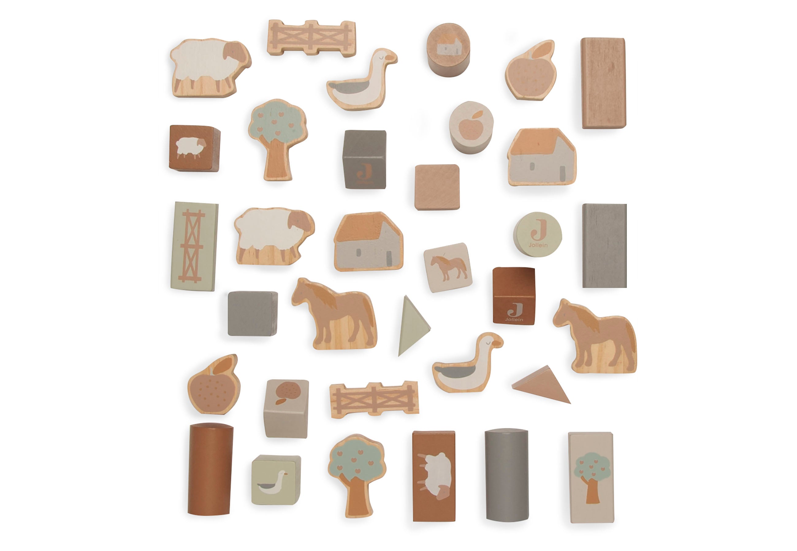 Jollein Houten Blokken Set - Farm-