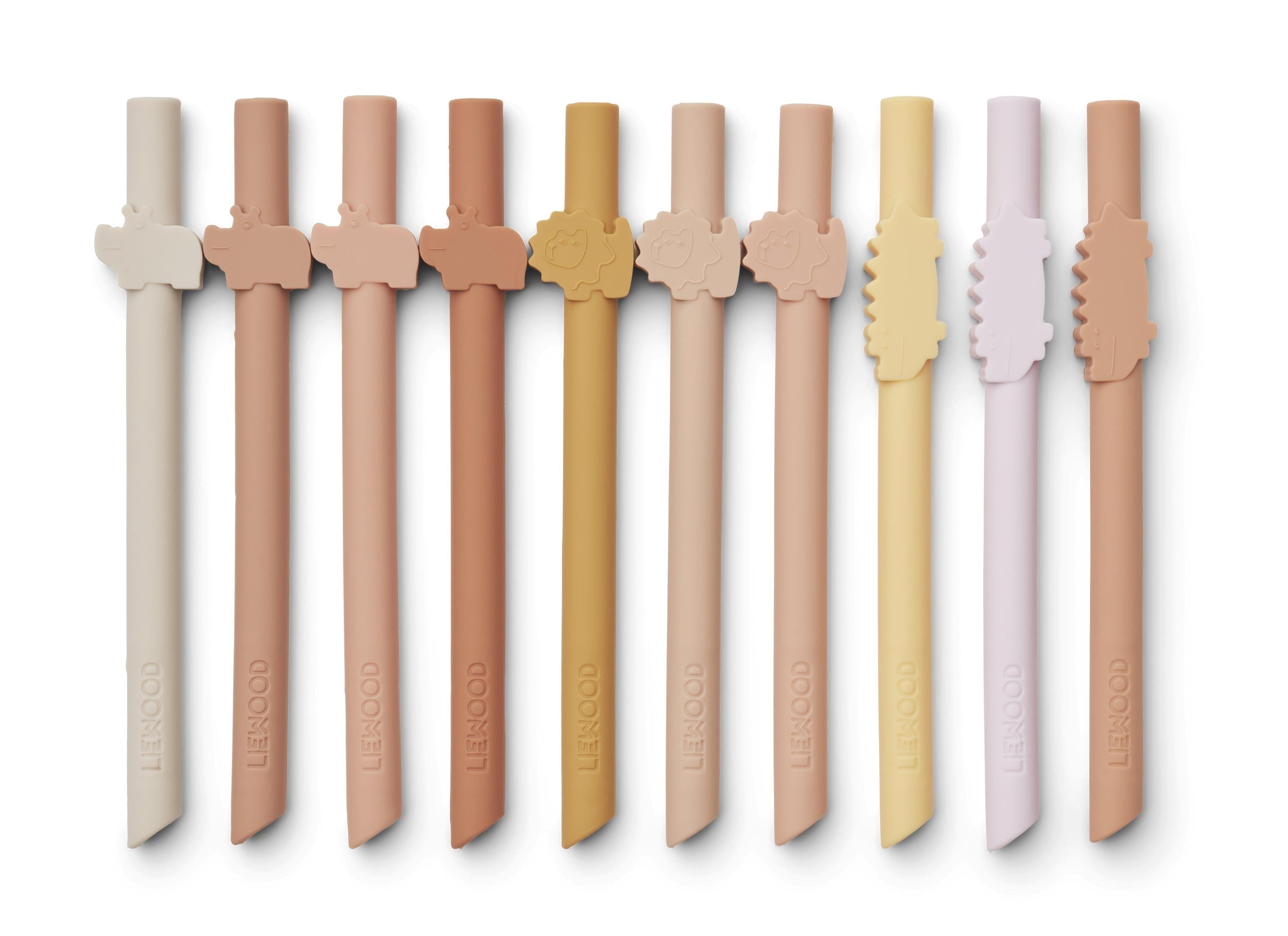 Liewood Badu Straw – Safari/Rose Mix 10-pack-