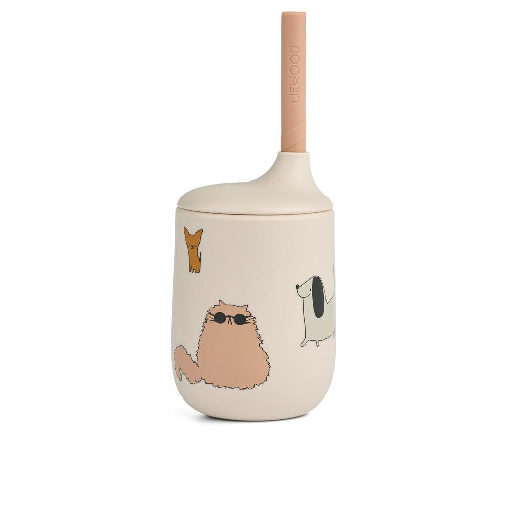 Liewood Ellis Sippy Cup - Cats And Dogs-