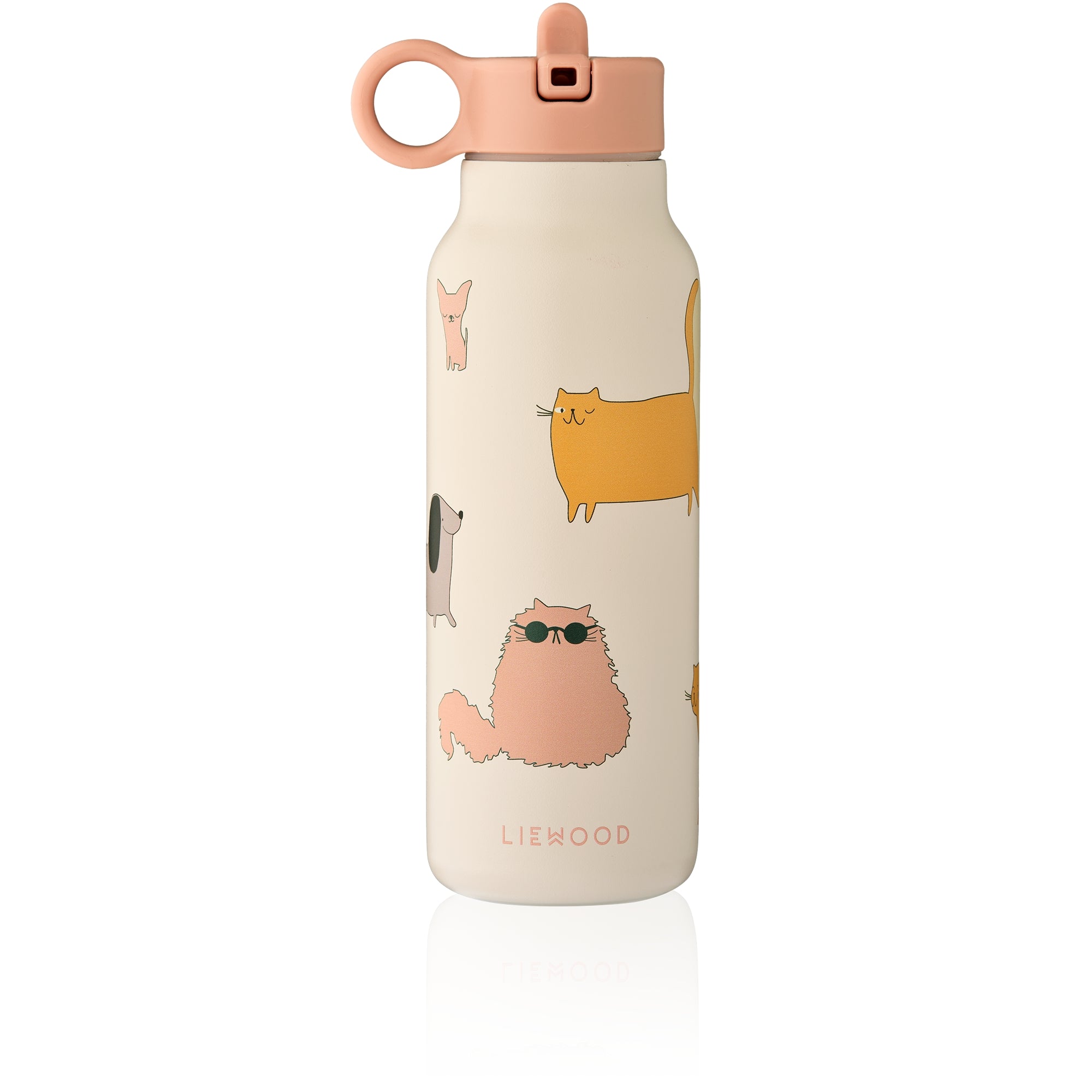 Liewood Falk Water Bottle - Cats And Dogs (350ml)-