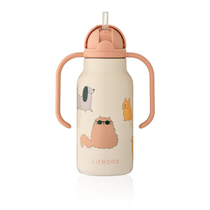 Liewood Kimmie Water Bottle - Cats And Dogs (250ml)-