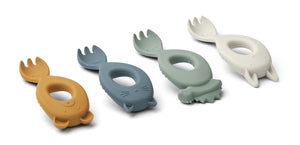 Liewood Liva Silicone Fork - Faune Green 4-Pack-