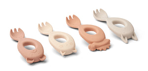 Liewood Liva Silicone Fork - Rose Mix 4-Pack-