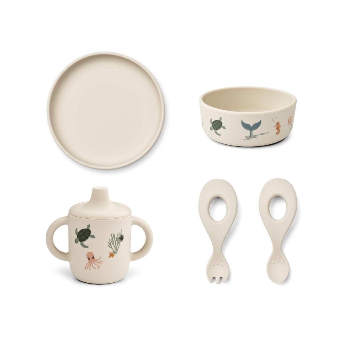 Liewood Ryle Printed Tableware Set - Sea Creature-