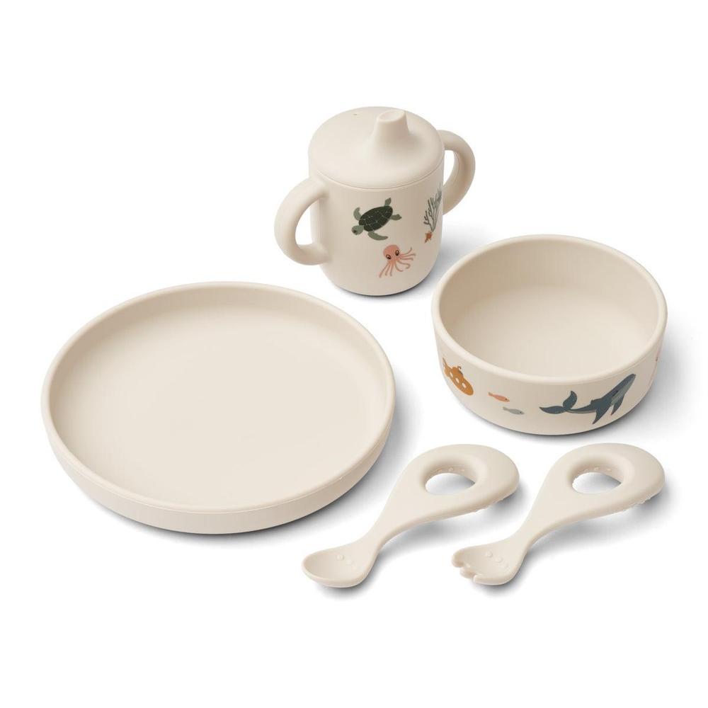 Liewood Ryle Printed Tableware Set - Sea Creature-