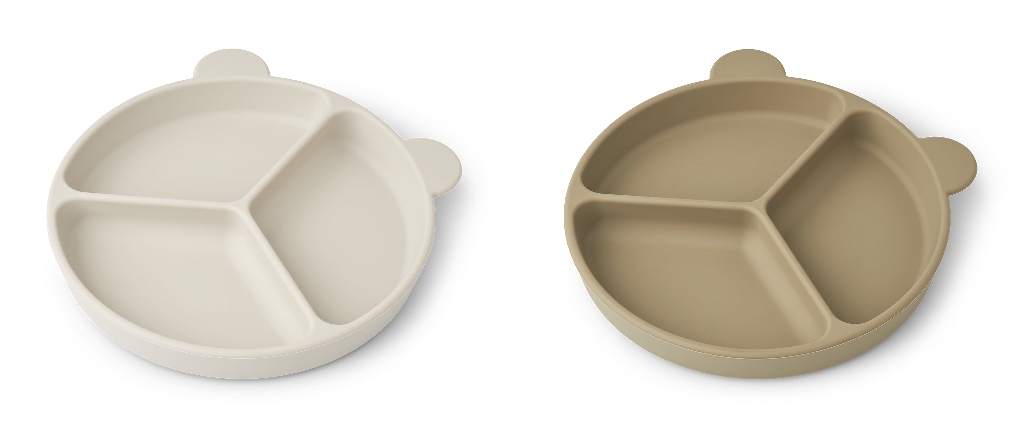 Liewood Stacy Bordjes Met Zuignap - Sandy/Oat 2-pack-