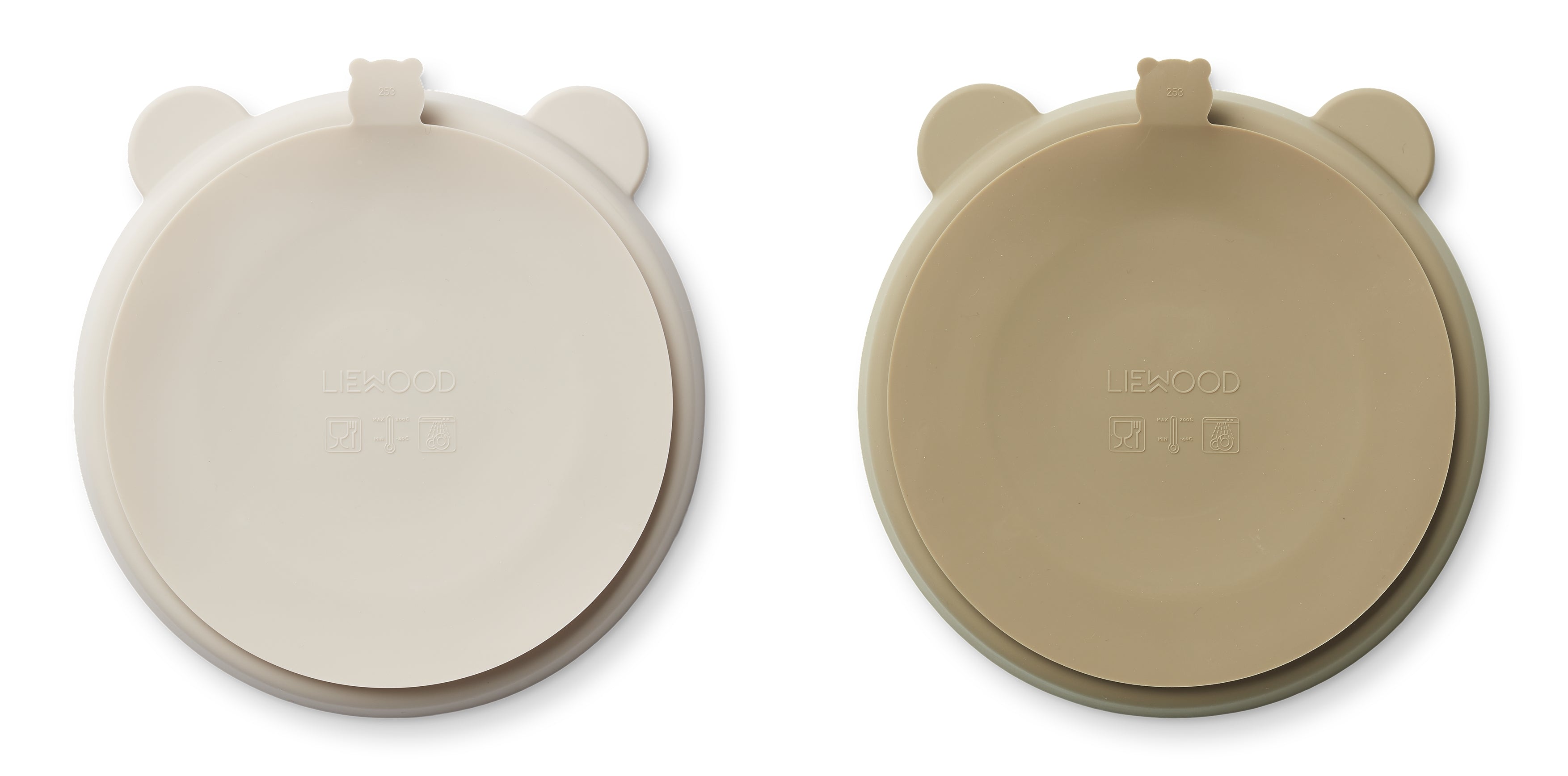 Liewood Stacy Bordjes Met Zuignap - Sandy/Oat 2-pack-