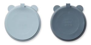 Liewood Stacy Bordjes Met Zuignap - Sea/Whale Blue 2-pack-