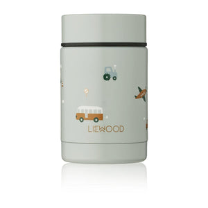 Liewood Thermoskan (Food Jar) - Vehicles Dove Blue-