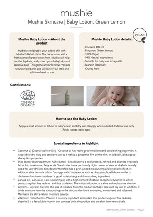 Mushie Baby Lotion - Green Lemon-