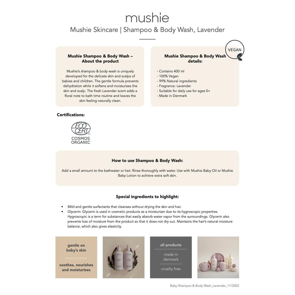 Mushie Baby Shampoo & Body Wash - Lavender-