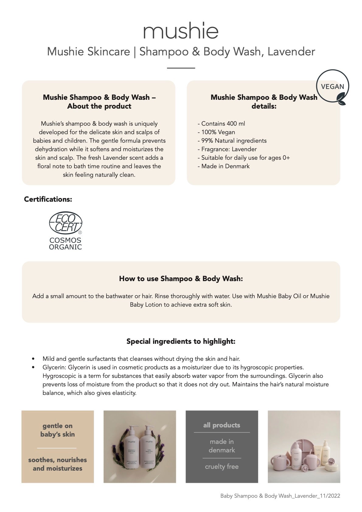 Mushie Baby Shampoo & Body Wash - Lavender-