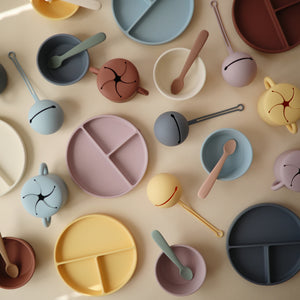 Mushie Siliconen Vakjesbord Met Zuignap - Shifting Sand-