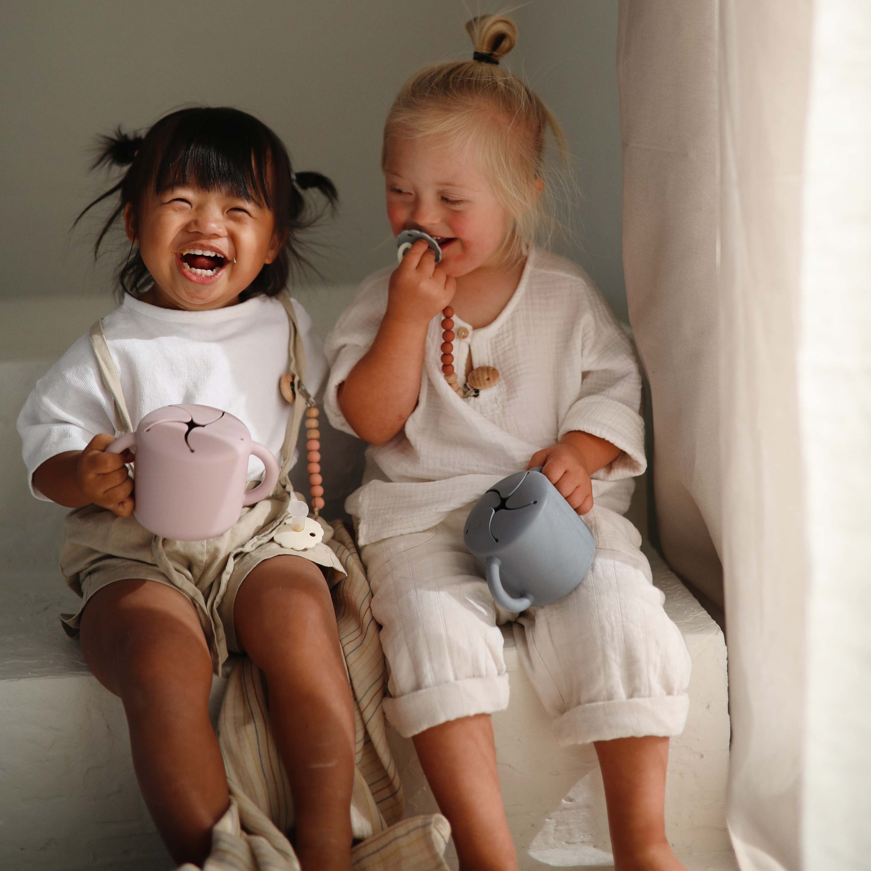 Mushie Snack Cup - Powder Blue-